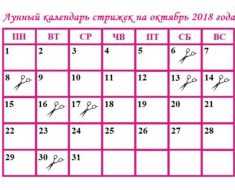 Календарь луны для стрижки на октябрь 2018 года в Украине