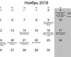 Какие праздники в ноябре 2018 года в Украине