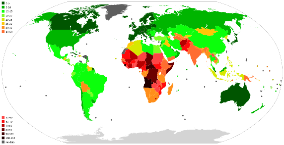 Дитяча смертність у країнах світу 