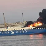 Пошкоджене судно CENK RORO після атаки РФ на порт Одещини